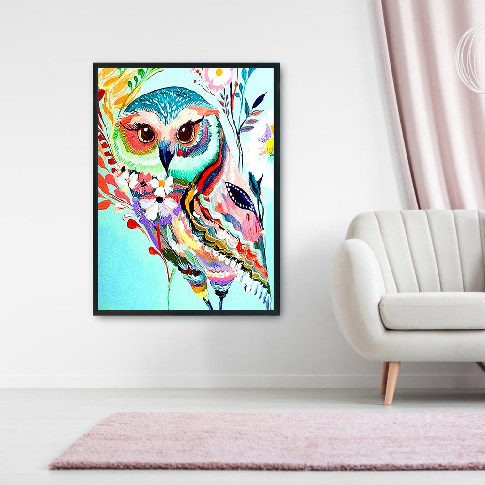 11ct Stamped Cross Stitch - Colorful Owl(36*46cm)