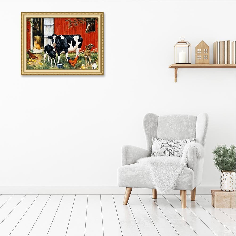 Fashion 5D DIY Diamond Painting Kit - Full Round - Cow Rooster