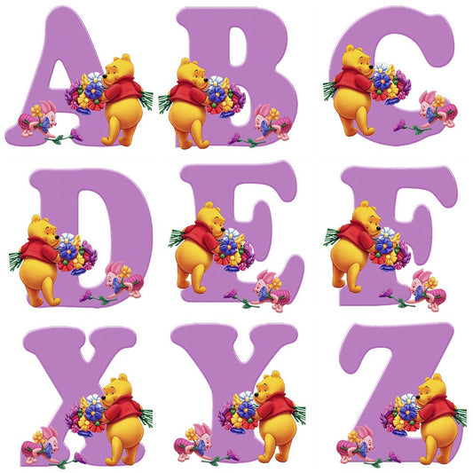 Round Beads Diamond Paintings Art Letter Winnie The Pooh
