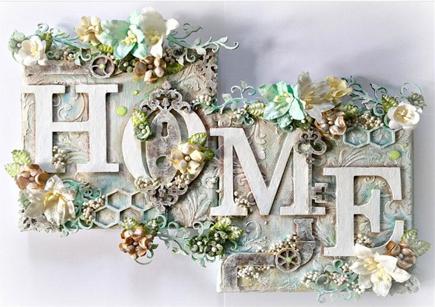 5D Diy Diamond Painting Kit Full Round Beads Flower HOME
