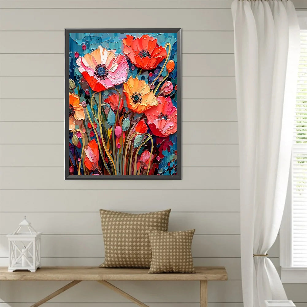 Diamond Painting - Full Round / Square - Poppy Flowers