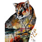 diamond painting art lion autumn nature scenery
