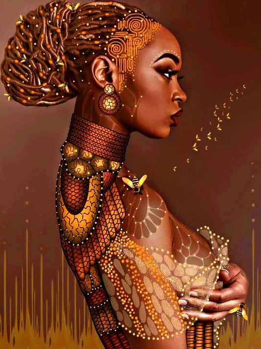 Round Drill Gem Art Kits African Women Pattern