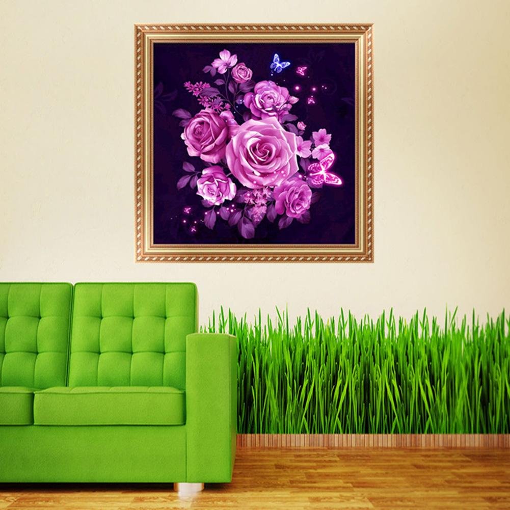 Diamond Painting - Partial Round - Pink Rose 2