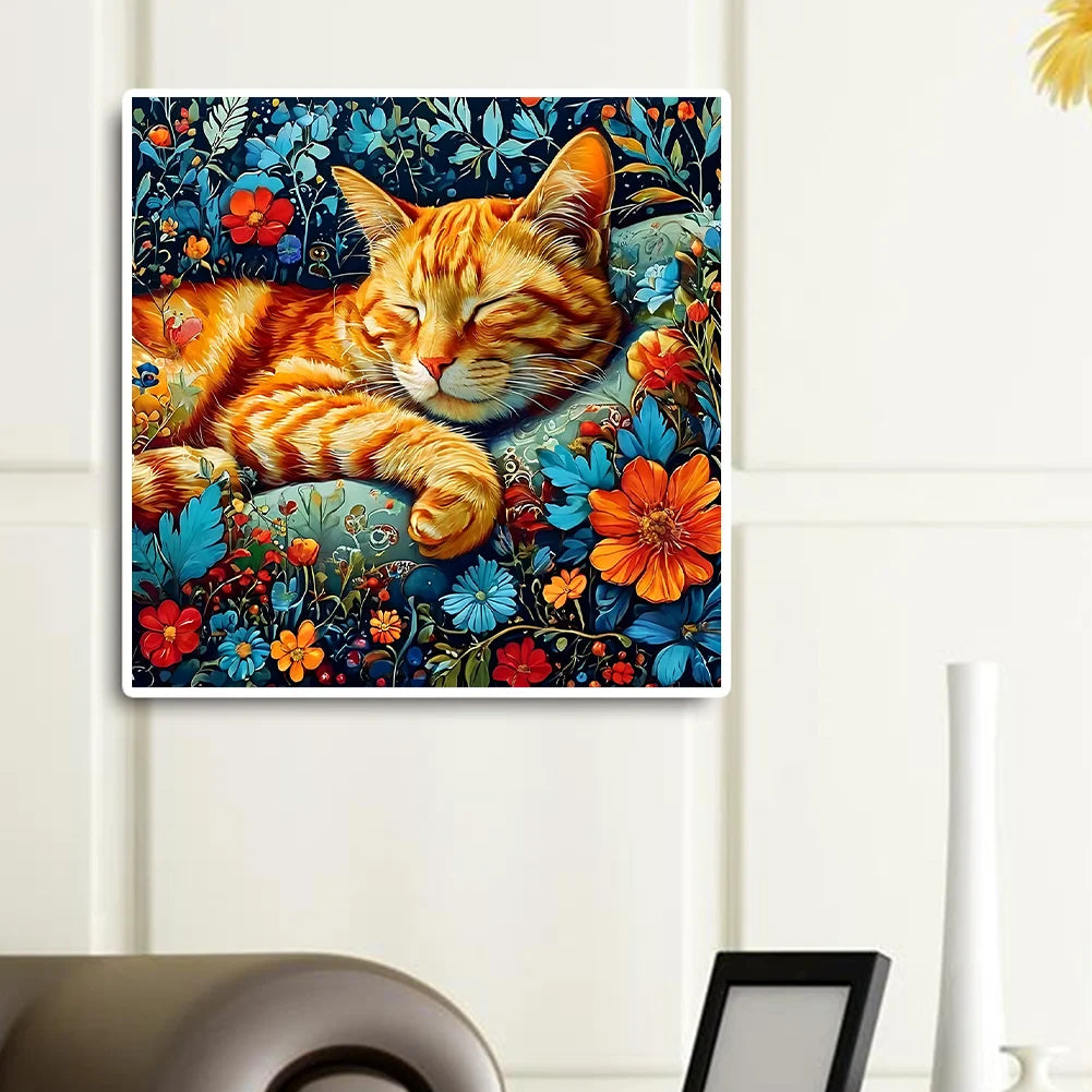 Diamond Painting - Full Round / Square - Sleeping Cat