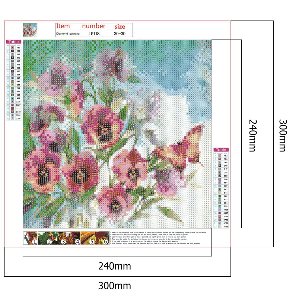5D DIY Diamond Painting - Full Round - Flower Butterfly