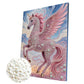 DIY Pearl Painting With Frame - Handmade Self-Adhesive Pearls - Pink Unicorn (30*40cm)
