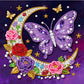 DIY Pearl Painting With Frame - Handmade Self-Adhesive Pearls - Moon Butterfly (25*25cm)