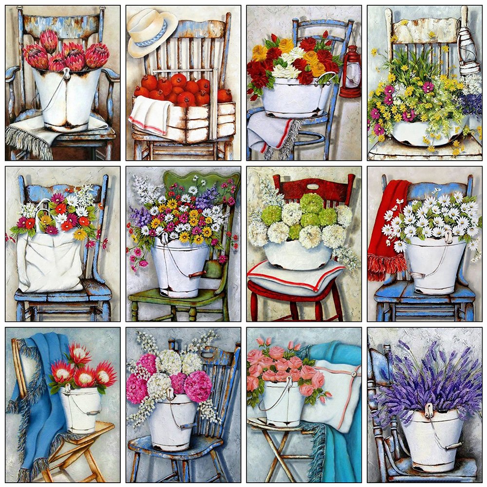 Diamond Paintings Art Full Drill Desk Flower