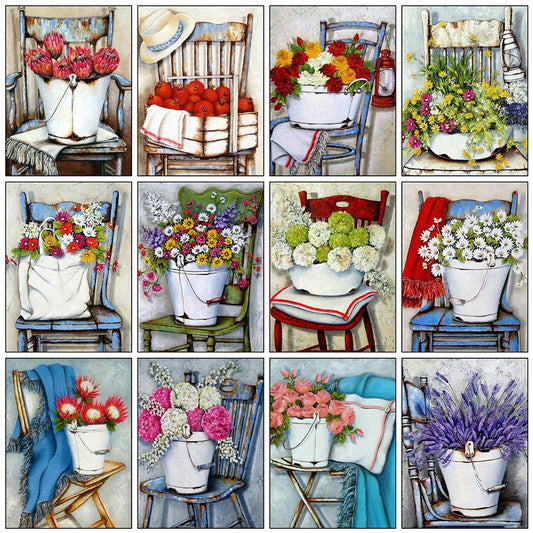 Diamond Paintings Art Full Drill Desk Flower