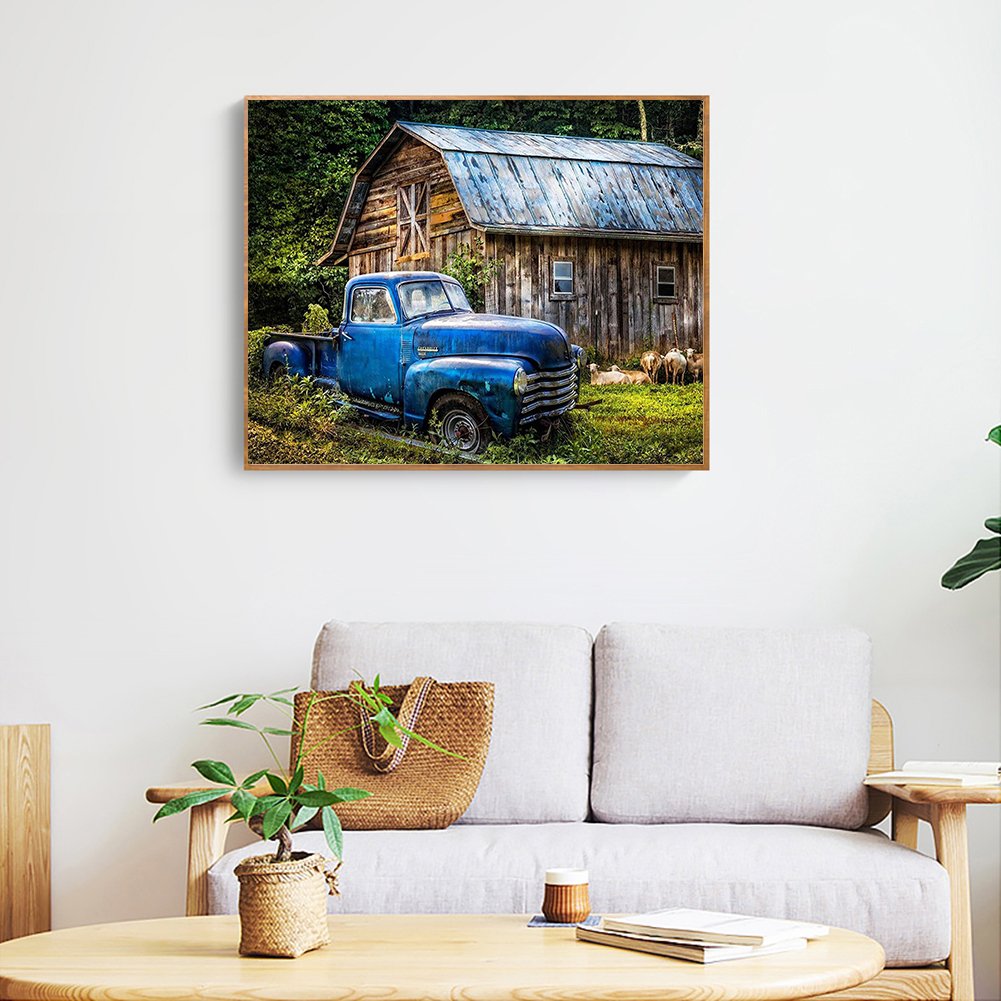 Diamond Painting - Full Round - Blue Car