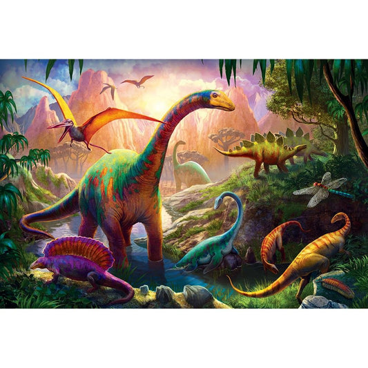 5D Diy Diamond Painting Kit Full Round Beads Dinosaurs
