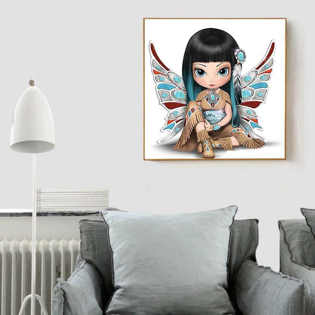 5D DIY Diamond Painting Kit - Full Round - Cute Big Eyes Doll C