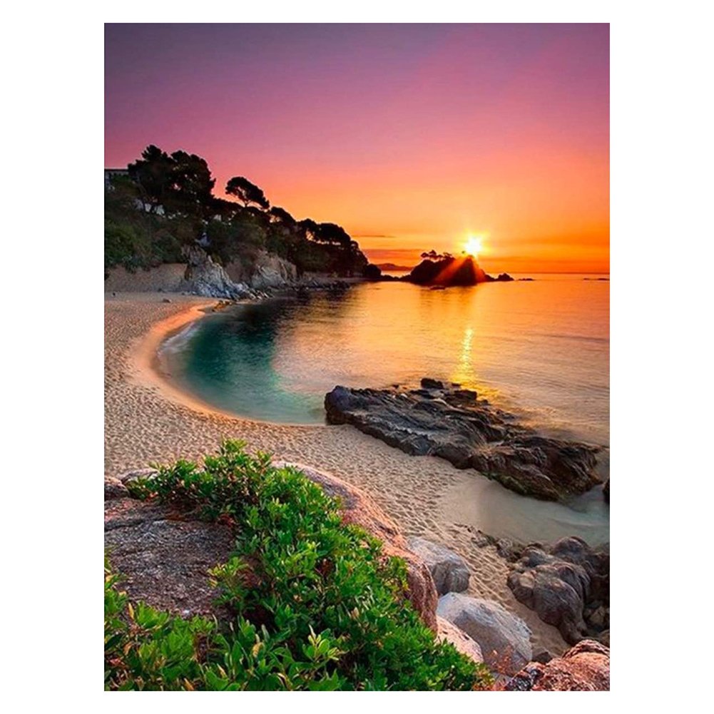 11ct Stamped Cross Stitch Seaside Quilting Fabric (40*50cm)