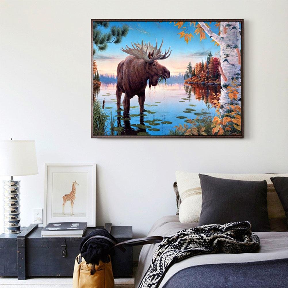 Diamond Painting - Full Round - Lakeside Elk