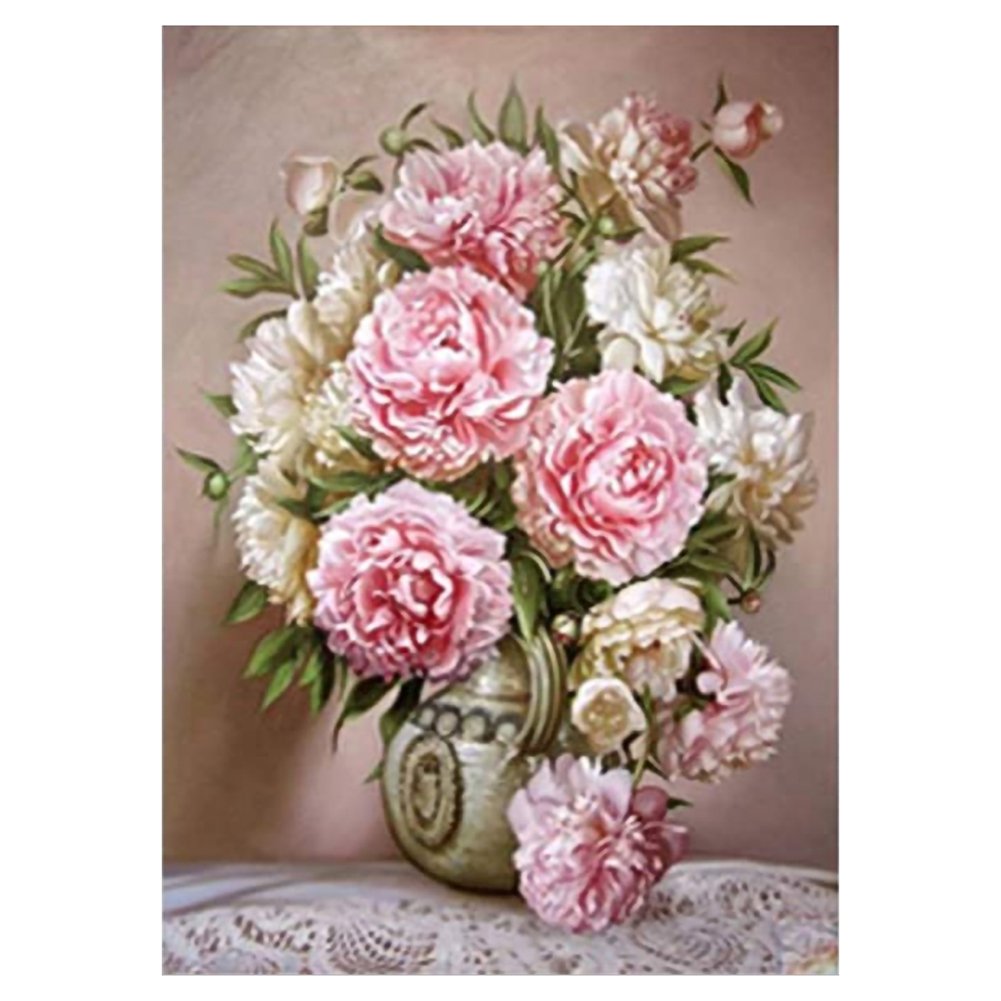 11ct Stamped Cross Stitch Pink Flower(40*50cm)