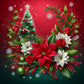 Diamond Painting - Full Round / Square - Christmas Poinsettia