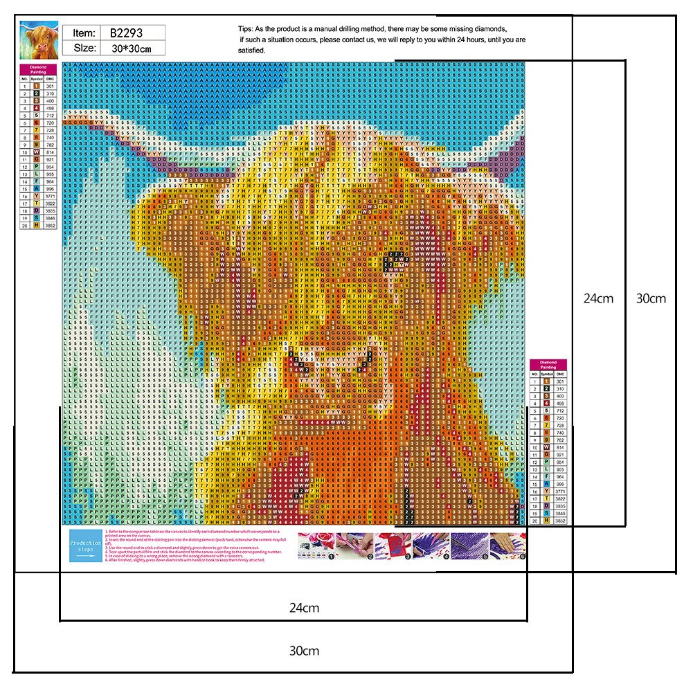 Diamond Painting - Full Round - Cow 1