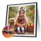 Diamond Painting - Full Round / Square - Dog and Girl P