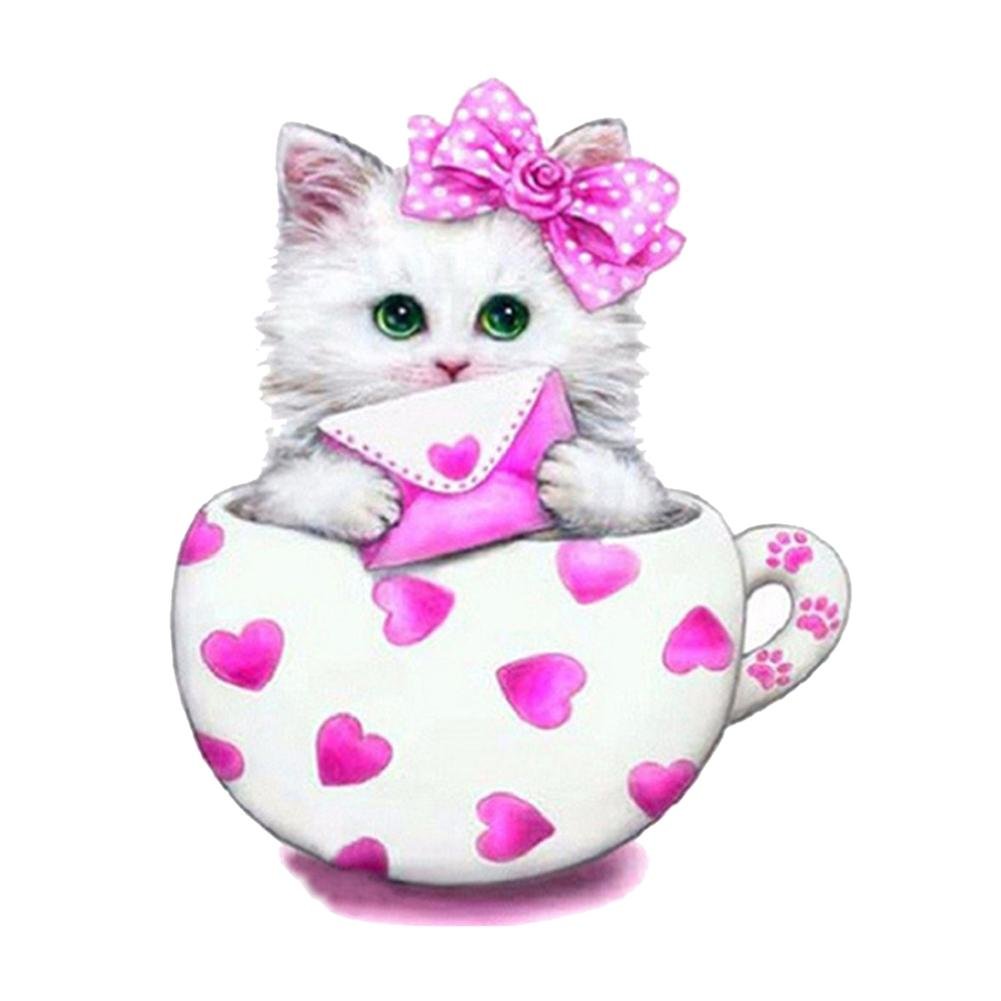 Diamond Painting Partial Round Cup Cat