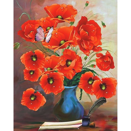 5D Diy Diamond Painting Kit Full Round Beads Blossom Flowers