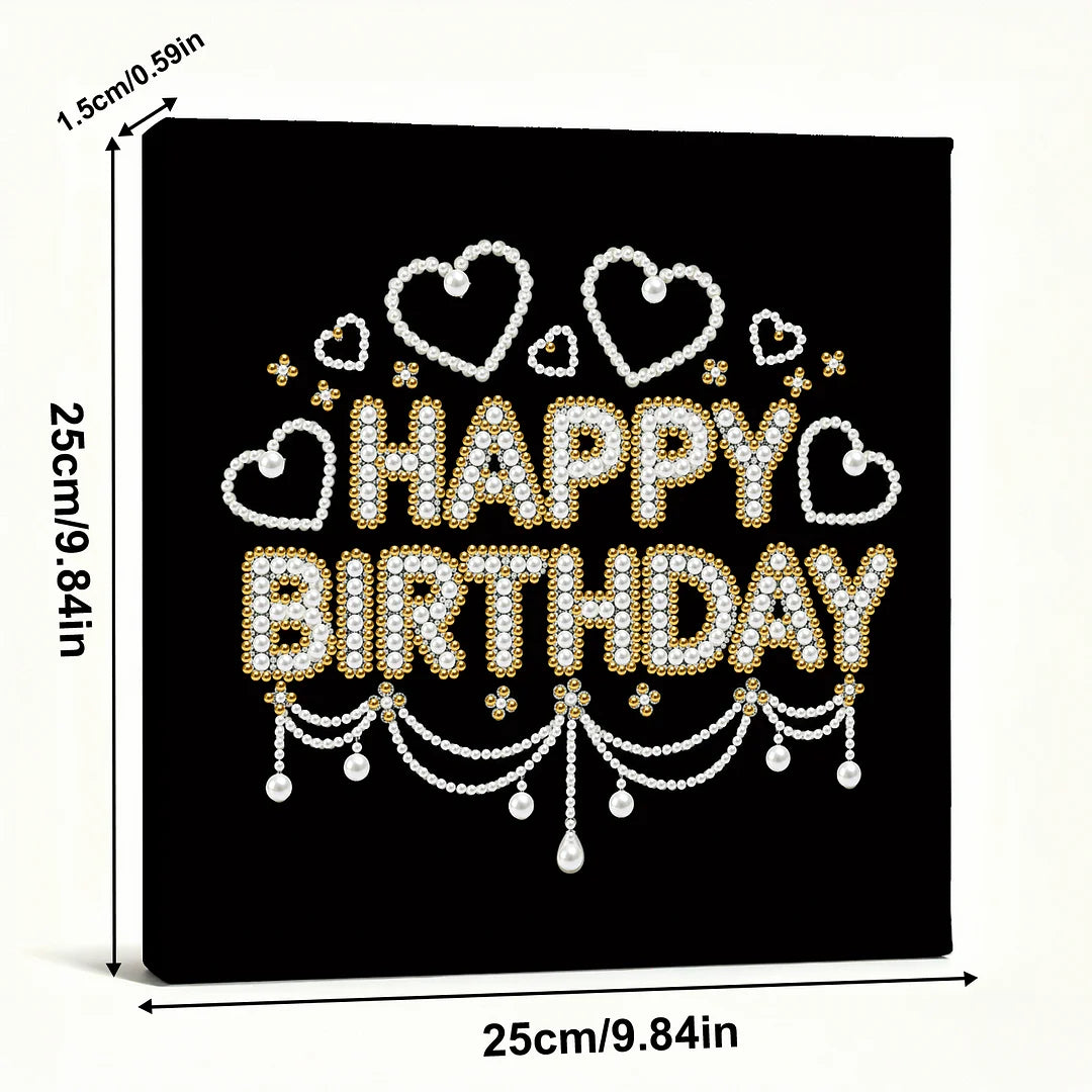DIY Pearl Painting With Frame - Handmade Self-Adhesive Pearls - Birthday (25*25cm)
