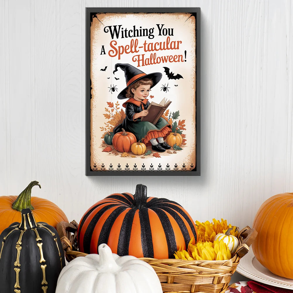 Diamond Painting - Full Round / Square - Halloween Witch Reads Book (30*45cm)