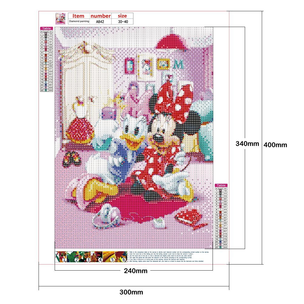 Daisy & Minnie Selfie 5D Diamond Dotz size