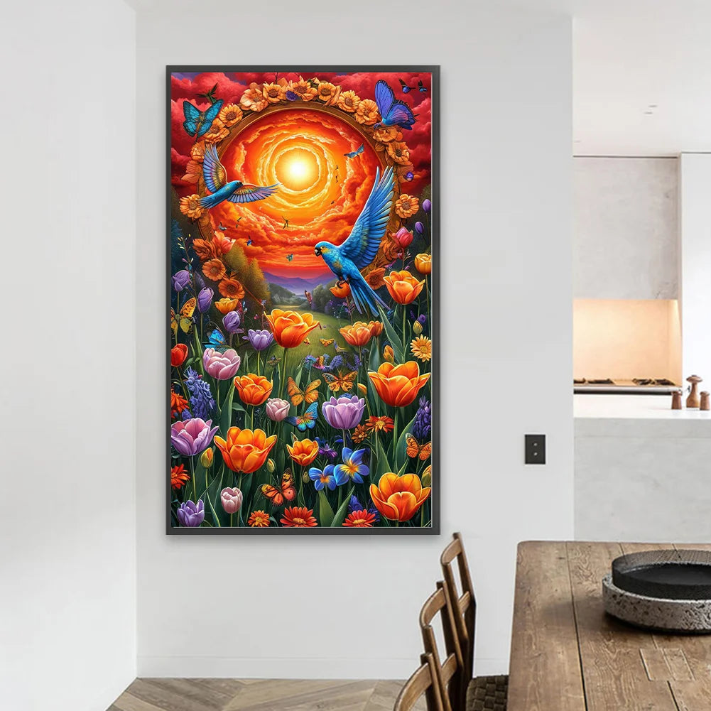 Big Size Diamond Painting - Full Round / Square - Flowers and Birds (40*70cm)