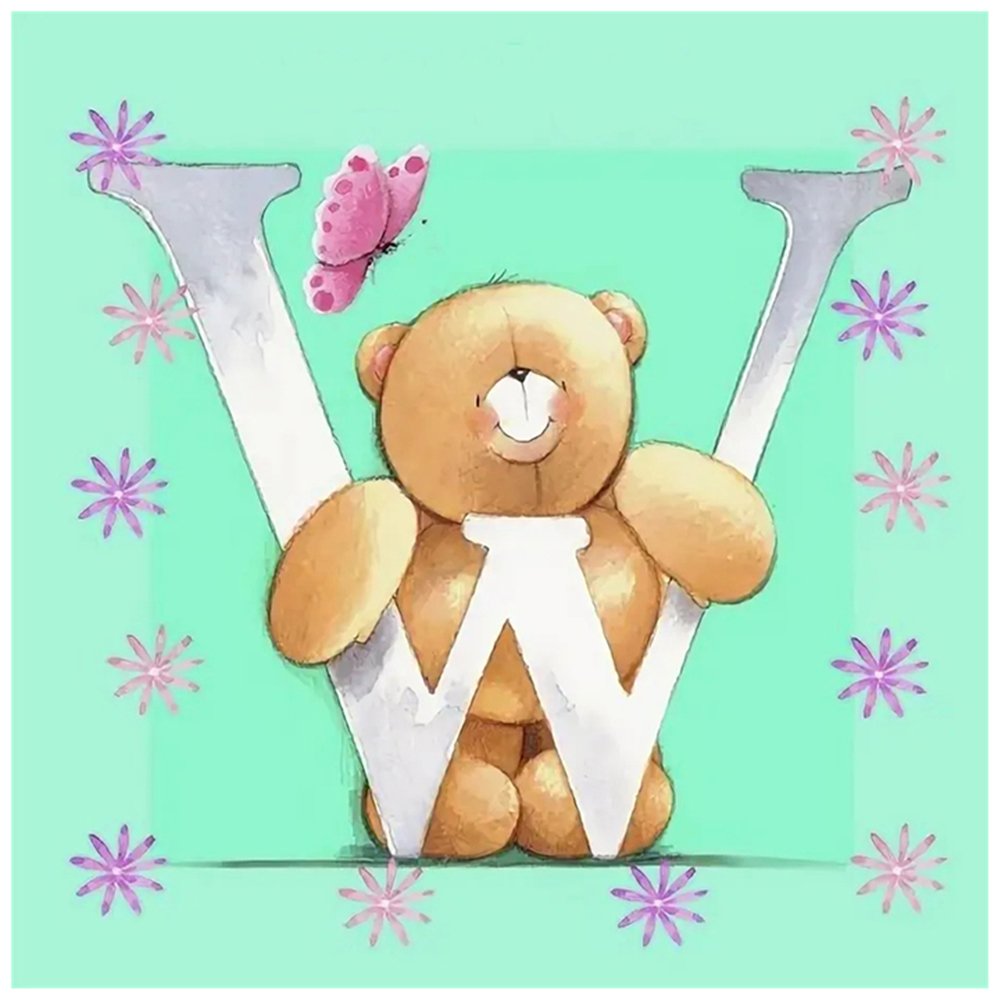 Diamond Painting - Full Round - Letter Bear