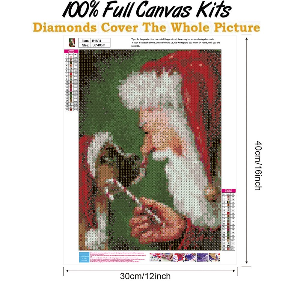 Diamond Painting - Full Round - Santa Claus & Dog