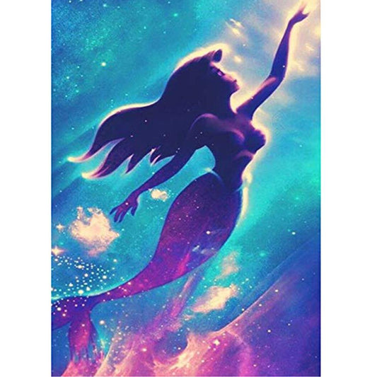 5D Diy Diamond Painting Kit Full Round Beads Mermaid