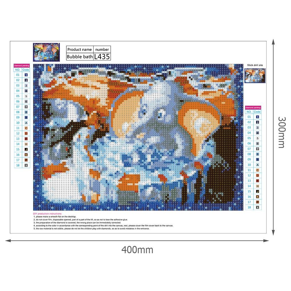 Diamond Painting - Full Round - Bathing elephant A