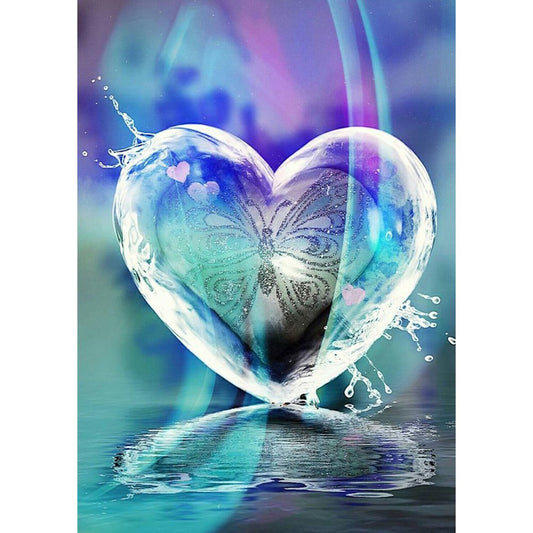 5D Diy Diamond Painting Kit Full Round Beads Crystal Heart