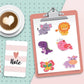 6pcs DIY Full Drill Round Cute Animal Diamond Painting Xmas Stickers Decor