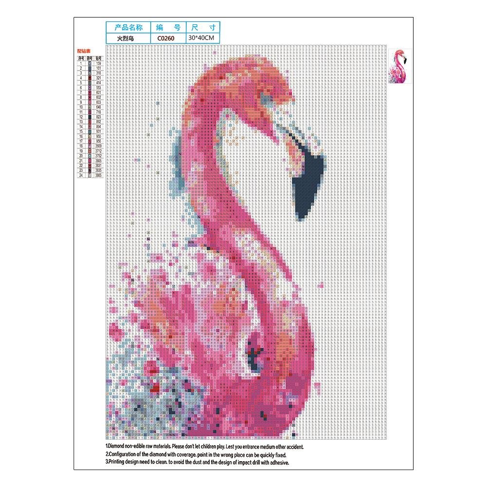 5D DIY Diamond Painting Kit - Full Round - Flamingo A