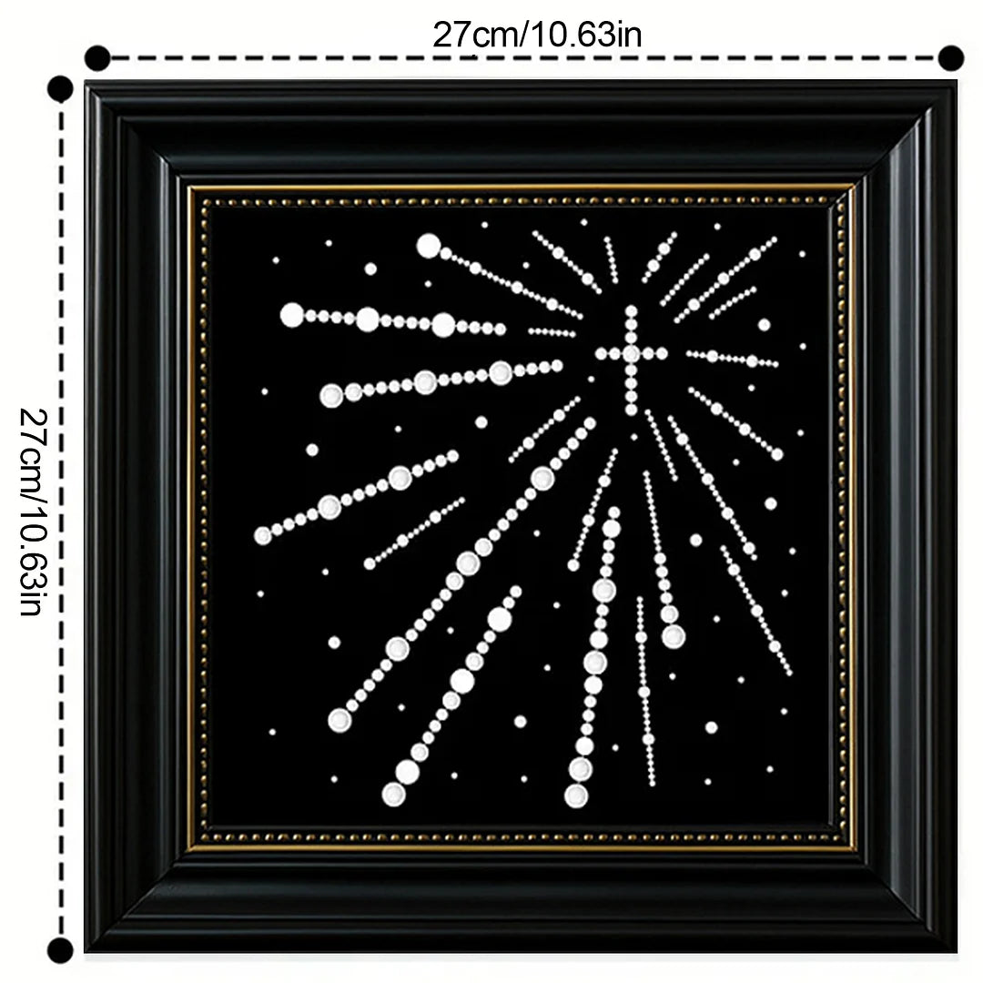 DIY Pearl Painting With Frame - Handmade Self-Adhesive Pearls - Fireworks (27*27cm)
