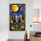 Diamond Painting - Full Round / Square - Cats Under Moon (40*70cm)