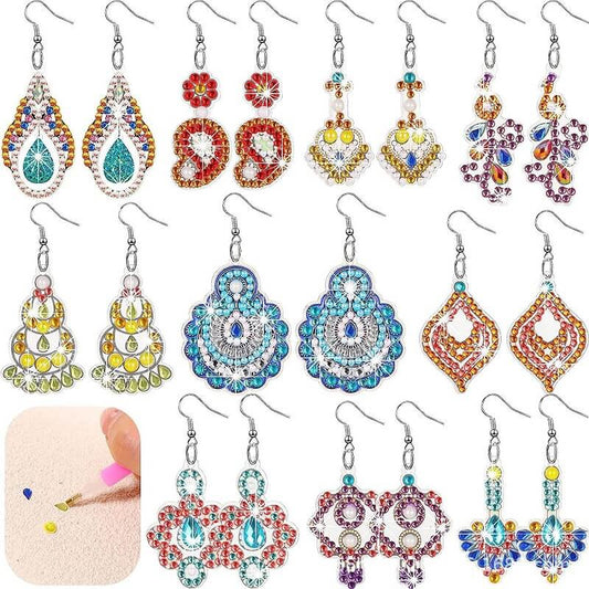 Classic Style 10 Pairs DIY Diamond Painting Earrings Kit