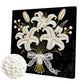 DIY Pearl Painting With Frame - Handmade Self-Adhesive Pearls - Flower (25*25cm) C