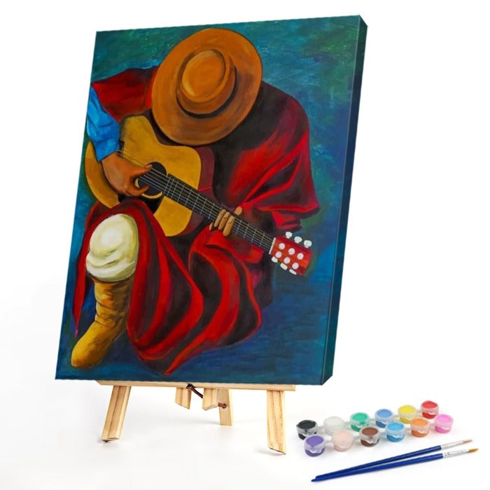 Frameless Oil Paint By Numbers Guitar Singer Acrylic paint Canvas Picture