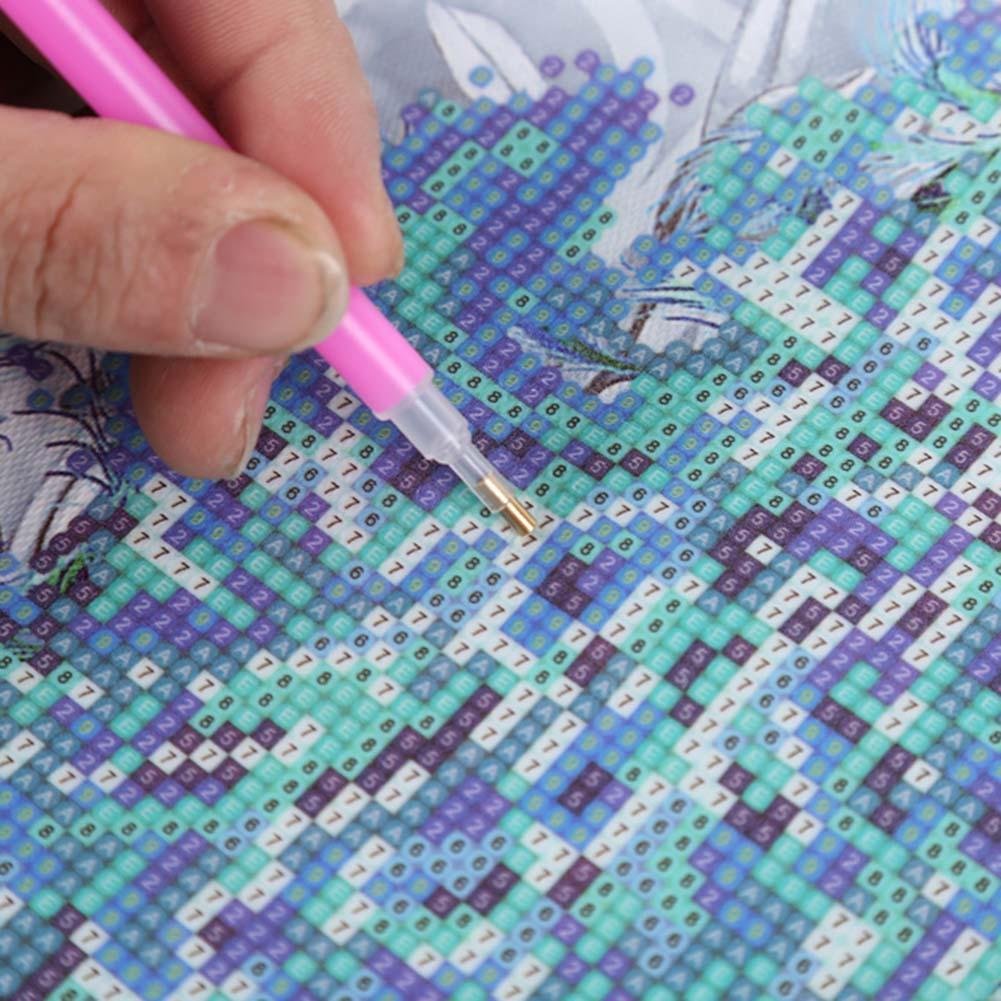 Diamond Painting - Partial Round - Purple Flowers