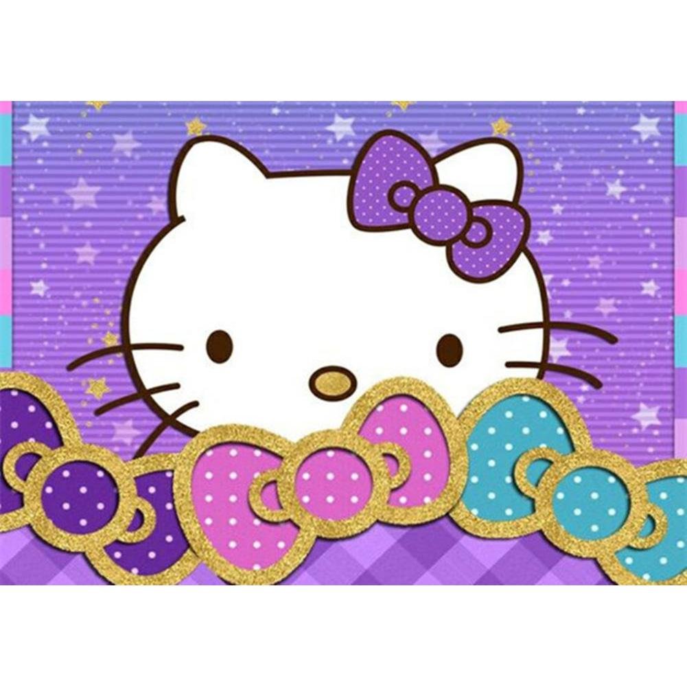 5D Diy Diamond Painting Kit Full Round Beads Hello Kitty