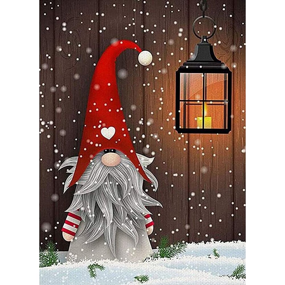 5D Diy Diamond Painting Kit Full Round Beads Goblin Gnome Christmas