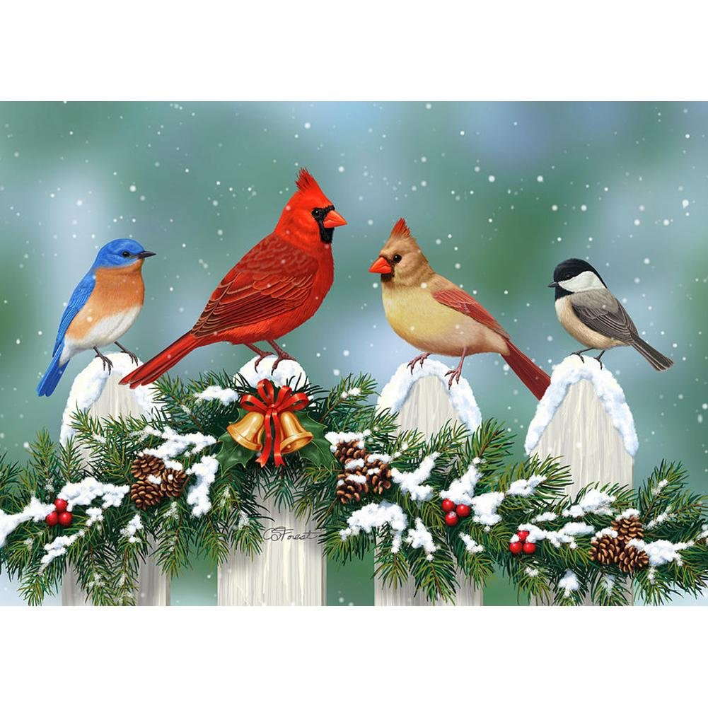 5D Diy Diamond Painting Kit Full Round Beads Happy Birds