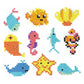 10pcs Marine Organism Round Drill Diamond Rhinestone Stickers