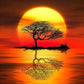 5D Diamond Painting Kit - Full Round - Sunset Tree
