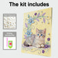 DIY Pearl Painting With Frame - Handmade Self-Adhesive Pearls - Cat (30*40cm) B