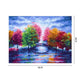 Painting By Numbers Kit DIY Lake Tree Bridge Canvas Oil Art Picture