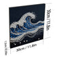 DIY Pearl Painting With Frame - Handmade Self-Adhesive Pearls - Waves (30*30cm) D